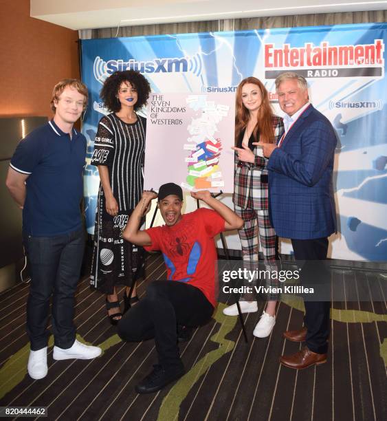 Alfie Allen, Nathalie Emmanuel, Jacob Anderson, Sophie Turner and Conleth Hill attend SiriusXM's Entertainment Weekly Radio Channel Broadcasts From...