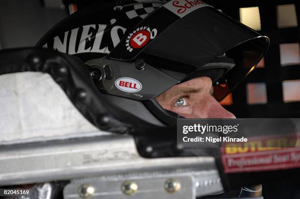 Auto Racing: NASCAR Dodge Avenger 500, Closeup of Clint Bowyer in car before race at Darlington Raceway, Darlington, SC 5/13/2007