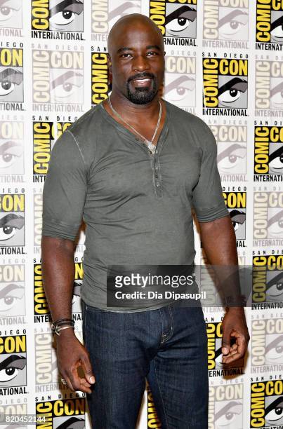 Actor Mike Colter at Marvel's "The Defenders" Press Line during Comic-Con International 2017 at Hilton Bayfront on July 21, 2017 in San Diego,...