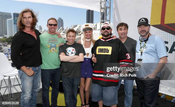 Actors Fabio Lanzoni, Ian Ziering, Chris Kattan, Tara Reid, host Kevin Smith, director Anthony C. Ferrante and producer David Michael Latt on the...