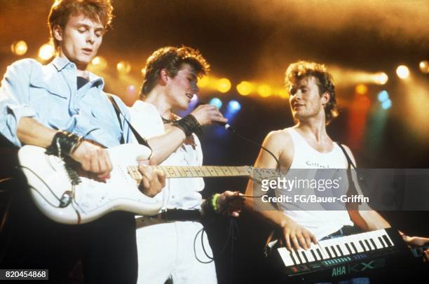 Norwegian pop group A-HA perform at the Johanneshovs Isstadion on November 29, 1986 in Stockholm, Sweden. 170612F1