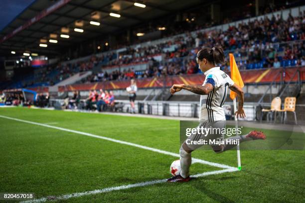 Dzsenifer Marozsan of Germany kicks the ball during the UEFA Women's Euro 2017 at Koning Willem II Stadium on July 21, 2017 in Tilburg, Netherlands.