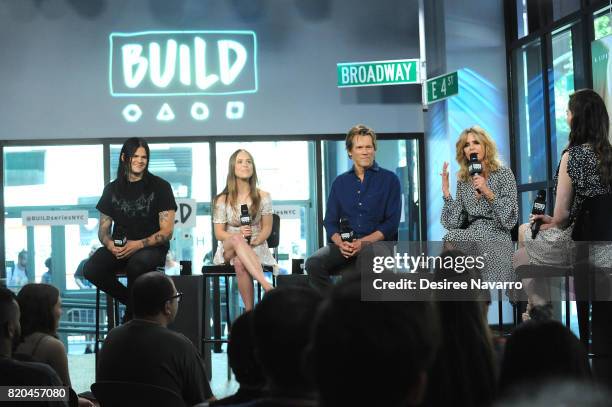 Actors Travis Bacon, Ryann Shane, Kevin Bacon and Kyra Sedgwick attend Build previewing the new Lifetime film 'Story of a Girl' at Build Studio on...