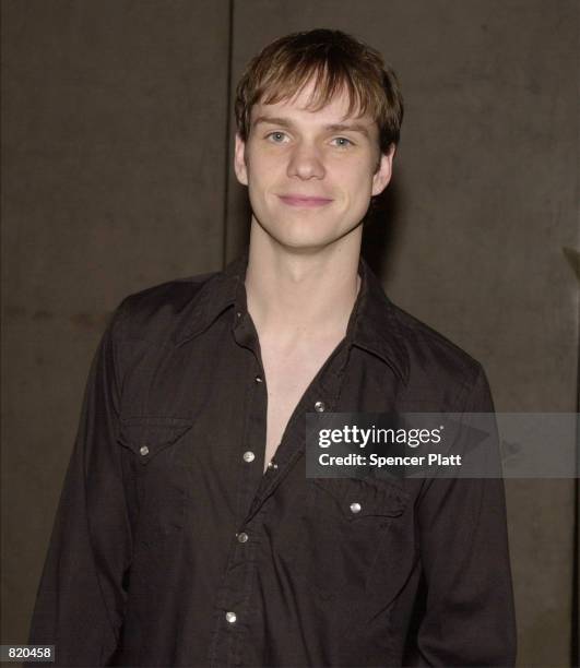 Actor Peter Paige poses for photographers during a party for the Showtime television show "Queer As Folk" March 19, 2001 in New York City. Cast...
