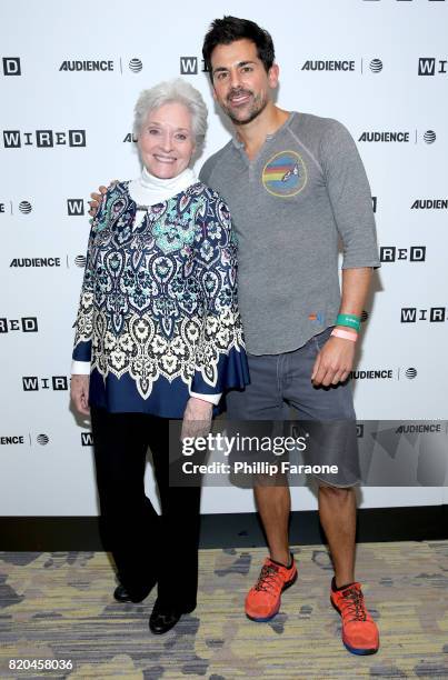 Actors Lee Meriwether and Adam Huss at 2017 WIRED Cafe at Comic Con, presented by AT&T Audience Network on July 21, 2017 in San Diego, California.