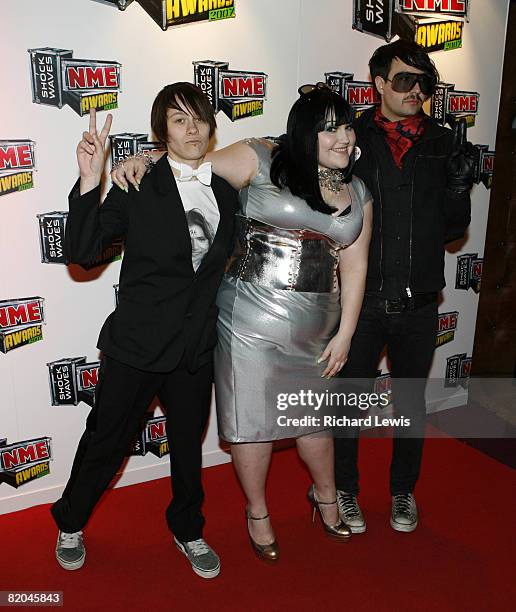 The Gossip arrive at the Shockwaves NME Awards 2007