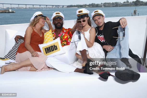 Actors Kim Dickens, Colman Domingo, Alycia Debnam-Carey and Sam Underwood on the #IMDboat at San Diego Comic-Con 2017 at The IMDb Yacht on July 21,...