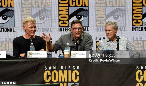 Actors Everett McGill, Matthew Lillard and Don Murray speak onstage at Comic-Con International 2017 Twin Peaks: A Damn Good Panel at San Diego...