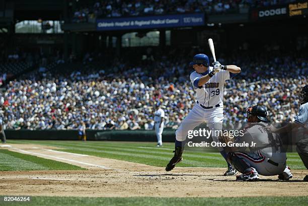 Bryan LaHair of the Seattle Mariners bats against the Cleveland Indians on July 19, 2008 at Safeco Field in Seattle, Washington.