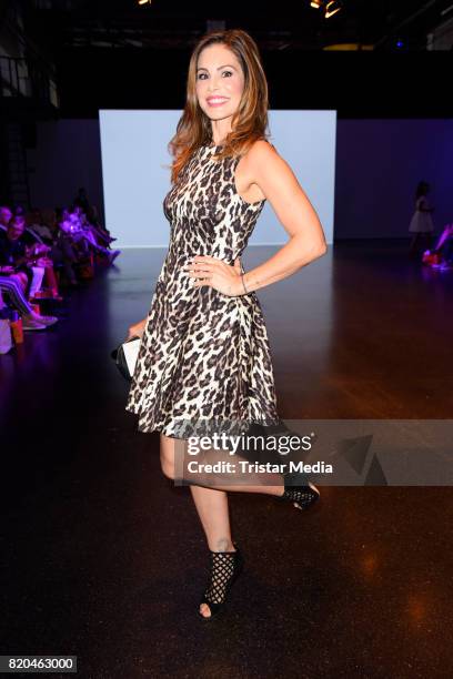 Daniela Dany Michalski attends the Breuninger show during Platform Fashion July 2017 at Areal Boehler on July 21, 2017 in Duesseldorf, Germany.