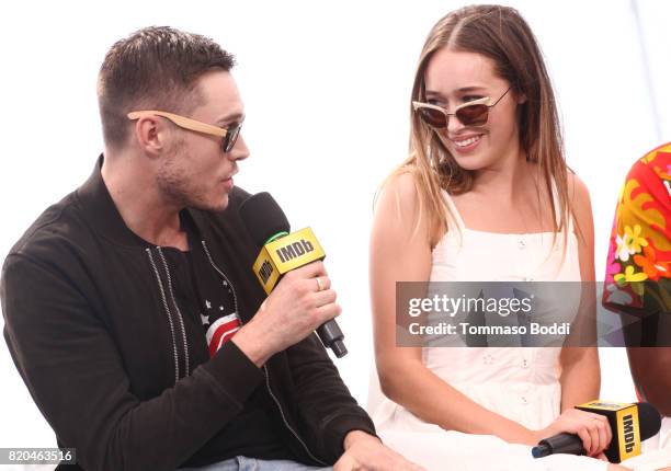 Actors Sam Underwood and Alycia Debnam-Carey on the #IMDboat at San Diego Comic-Con 2017 at The IMDb Yacht on July 21, 2017 in San Diego, California.