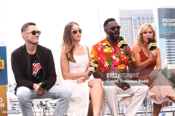 Actors Sam Underwood, Alycia Debnam-Carey, Colman Domingo and Kim Dickens on the #IMDboat at San Diego Comic-Con 2017 at The IMDb Yacht on July 21,...