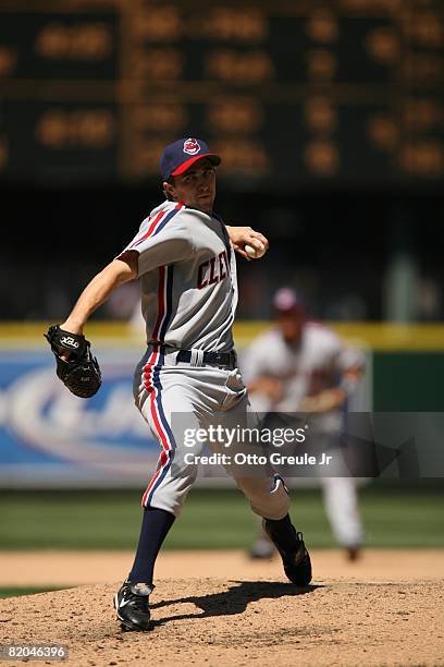 Jeremy Sowers of the Cleveland Indians pitches against the Seattle Mariners on July 19, 2008 at Safeco Field in Seattle, Washington.