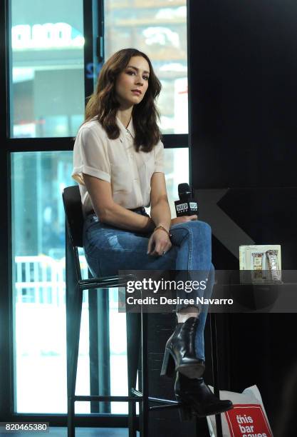 Actress Troian Bellisario attends Build to discuss her work with mission-based brand This Bar Saves Lives at Build Studio on July 21, 2017 in New...