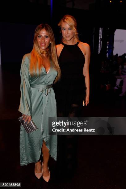 Guelcan Kamps and Nina Endsmann attend the Breuninger show during Platform Fashion July 2017 at Areal Boehler on July 21, 2017 in Duesseldorf,...