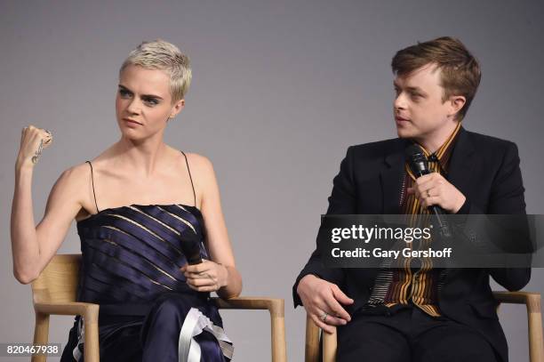 Actors Cara Delevingne and Dane DeHaan attend Apple Store Soho Presents Perspectives: "Valerian and the City of a Thousand Planets" at Apple Store...