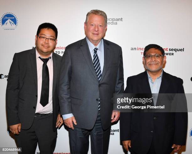 Michael Lee, Former Vice President Al Gore and GM Scotiabank Theatre of Toronto AGM, GTA Region Rafiq Khimani attend a special Toronto screening of...