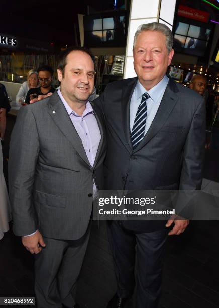 Producer Jeff Skoll and Former Vice President Al Gore attend a special Toronto screening of 'An Inconvenient Sequel: Truth to Power' at Cineplex...