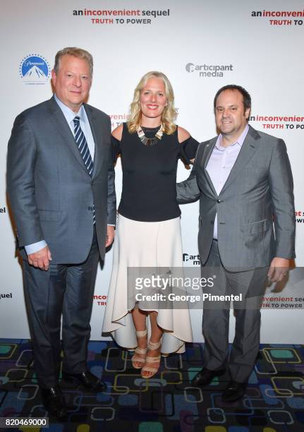 Former Vice President Al Gore, Minister of the Environment and Climate Change Catherine McKenna and Producer Jeff Skoll attend a special Toronto...