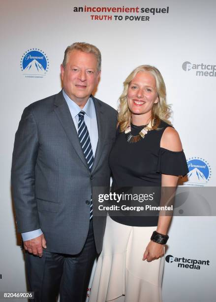 Former Vice President Al Gore, Minister of the Environment and Climate Change Catherine McKenna and Producer Jeff Skoll attend a special Toronto...