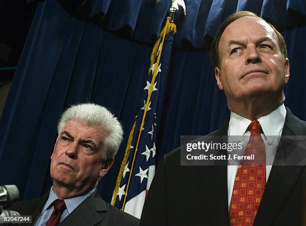 July 23: Senate Banking Chairman Christopher J. Dodd, D-Conn., and ranking member Richard C. Shelby, R-Ala., during a news conference on the housing...