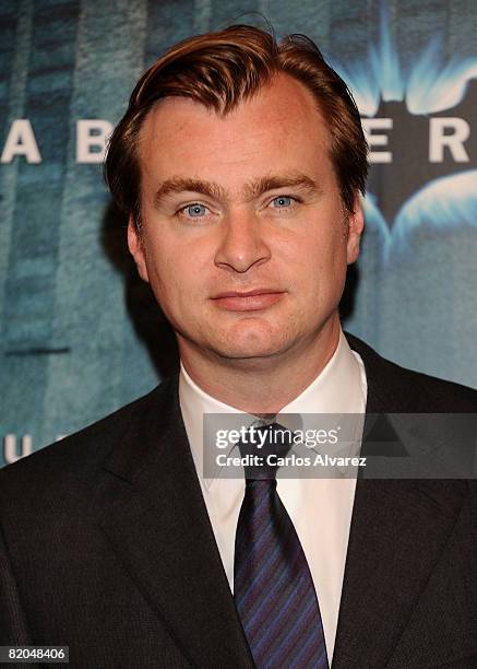 Director Christopher Nolan attends the premiere of 'The Dark Knight' at Coliseum Cinema on July 23, 2008 in Barcelona, Spain.