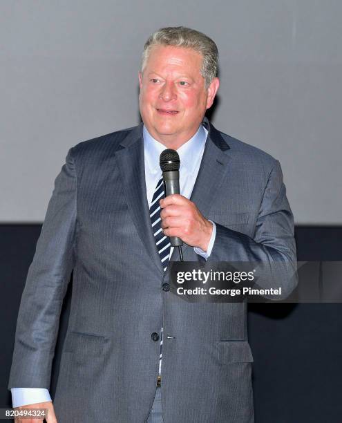 Former Vice President Al Gore introduces a special Toronto screening of 'An Inconvenient Sequel: Truth to Power' at Cineplex Scotiabank Theatre on...