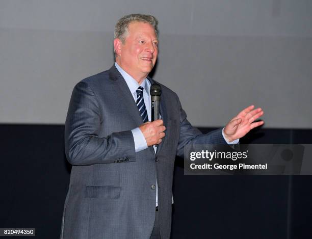 Former Vice President Al Gore introduces a special Toronto screening of 'An Inconvenient Sequel: Truth to Power' at Cineplex Scotiabank Theatre on...