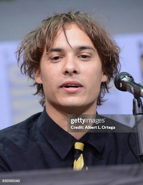 Actor Frank Dillane speaks onstage at Comic-Con International 2017 AMC's "Fear The Walking Dead" Panel at San Diego Convention Center on July 21,...