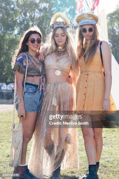 Festival goers pose during Splendour in the Grass 2017 on July 21, 2017 in Byron Bay, Australia.