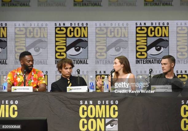 Actors Colman Domingo, Frank Dillane, Alycia Debnam-Carey, and Sam Underwood speak onstage at Comic-Con International 2017 AMC's "Fear The Walking...
