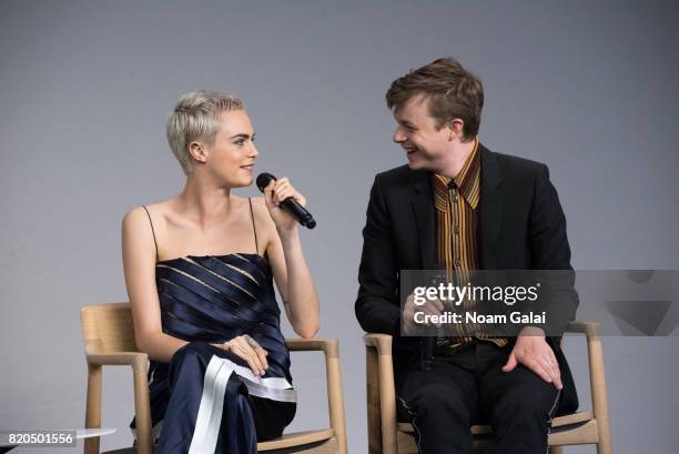 Cara Delevingne and Dane DeHaan visit Apple Store Soho to discuss "Valerian And The City Of A Thousand Planets" on July 21, 2017 in New York City.