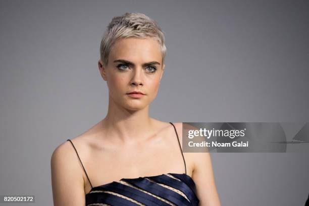 Cara Delevingne visits Apple Store Soho to discuss "Valerian And The City Of A Thousand Planets" on July 21, 2017 in New York City.