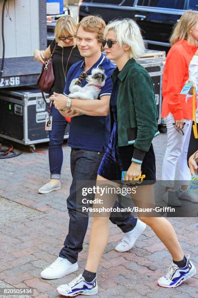Alfie Allen and Jaime Winstone are seen at 'Conan' at Comic Con on July 21, 2017 in San Diego, California.