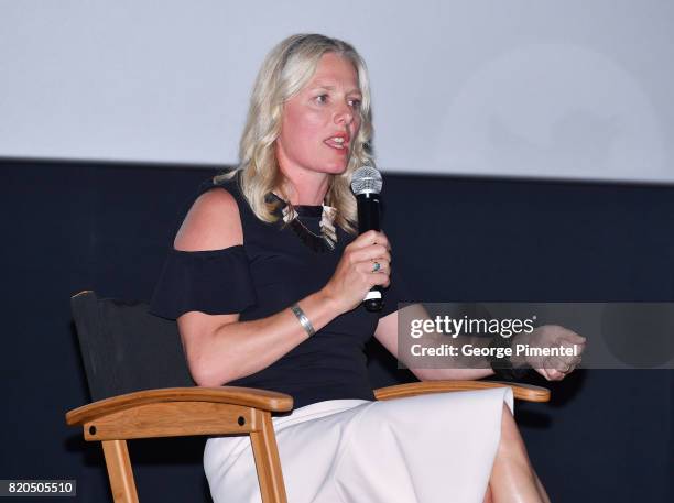 Minister of the Environment and Climate Change Catherine McKenna speaks on stage for the Q&A at a special Toronto screening of 'An Inconvenient...