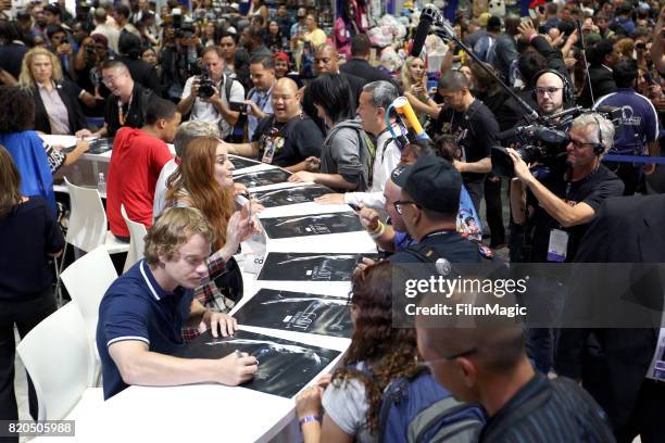 Actors Alfie Allen and Sophie Turner at the "Game of Thrones" autograph signing with HBO at San Diego Comic-Con International 2017 at San Diego...