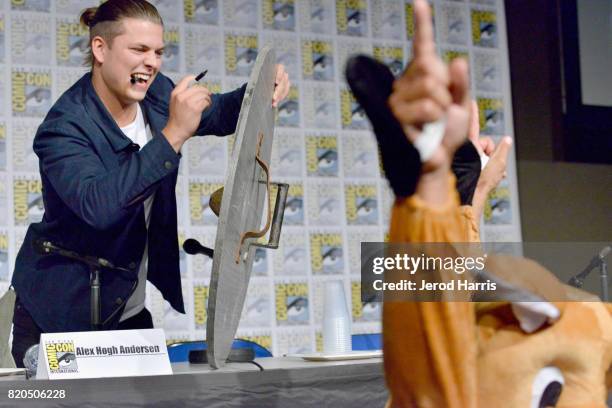 Actor Alex Hogh Andersen attends the "Vikings" panel during San Diego Comic-Con International 2017 at San Diego Convention Center on July 21, 2017 in...