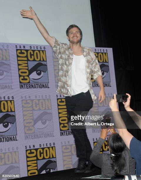 Actor Finn Jones walks onstage at Netflix's "The Defenders" panel during Comic-Con International 2017 at San Diego Convention Center on July 21, 2017...