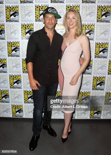 Actors Jon Bernthal and Deborah Ann Woll attend Netflix's "The Defenders" panel during Comic-Con International 2017 at San Diego Convention Center on...