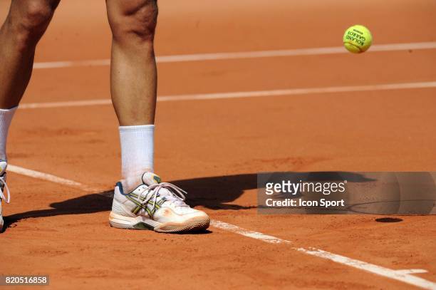 Illustration d'une balle de tennis sur terre battue - - Roland Garros 2009,