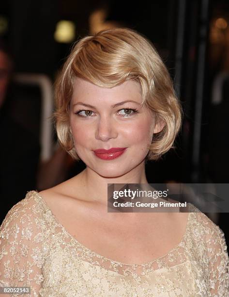 Actress Michelle Williams attends the 'Adoration' Premiere at the Palais des Festivals during the 61st International Cannes Film Festival on May 22,...