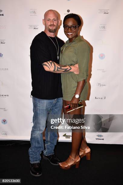 Guests attend the Keva J Swimwear S/S 2018 fashion show at Loews Miami Beach Hotel on July 21, 2017 in Miami Beach, Florida.