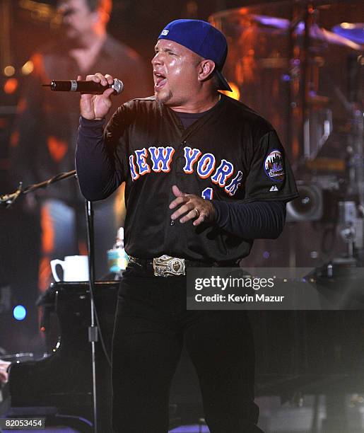 Exclusive* Garth Brooks performs during the "Last Play at Shea" at Shea Stadium on July 16, 2008 in Queens, NY.