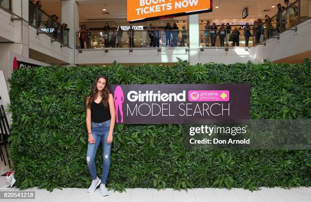 Modelling contestant Erin Bernstein poses during the 2017 Girlfriend Priceline Pharmacy Model Search on July 22, 2017 in Sydney, Australia.