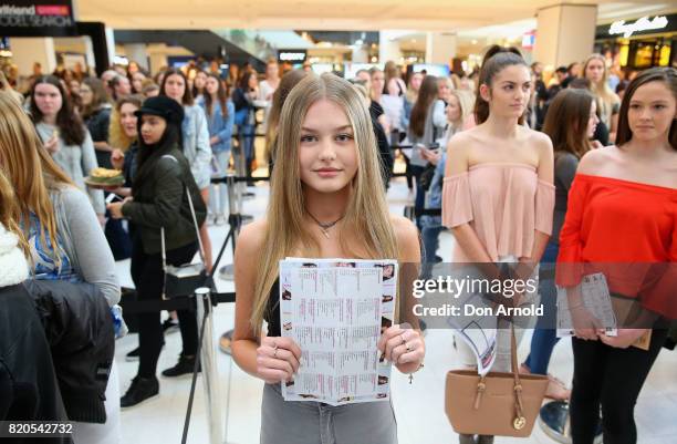 Modelling hopeful Taurus Phillips waits patiently before presenting herself to judges during the 2017 Girlfriend Priceline Pharmacy Model Search on...