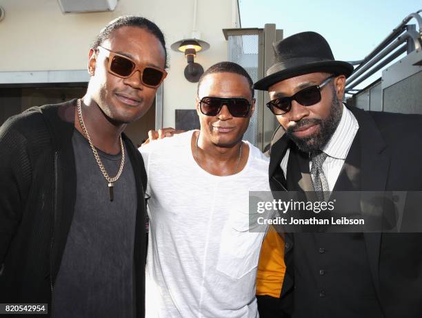 Actors Echo Kellum, David Ramsey and Cress Williams at BuzzFeed & The CW Present SRSLY The Best Damn Superhero Party! on July 21, 2017 in San Diego,...