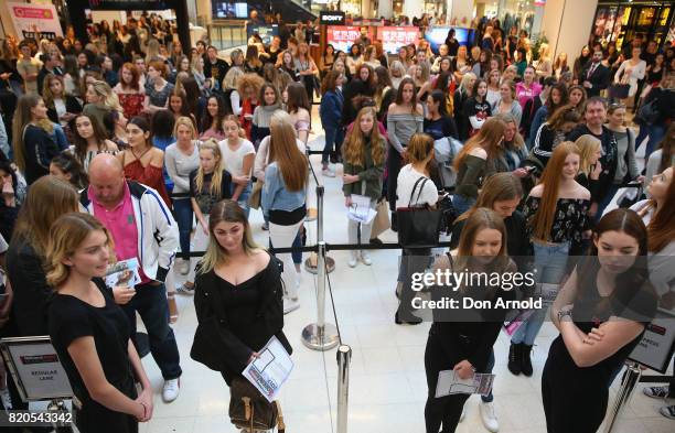 General view is seen as models queue during the 2017 Girlfriend Priceline Pharmacy Model Search on July 22, 2017 in Sydney, Australia.