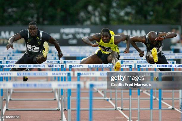 Dwight THOMAS / Antwon HICKS / Allen JOHNSON - 110m haies - - Alma Athle Tour 2009 - Stade Georges Hebert - Reims,