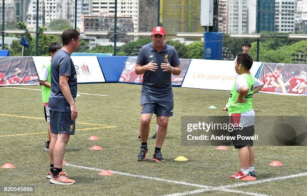 Gary McAllister legend of Liverpool taking part in a soccer school on July 22, 2017 in Hong Kong, Hong Kong.