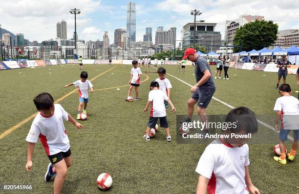 Gary McAllister legend of Liverpool taking part in a soccer school on July 22, 2017 in Hong Kong, Hong Kong.